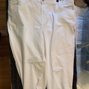Lane Bryant white Genius Fit boyfriend jeans